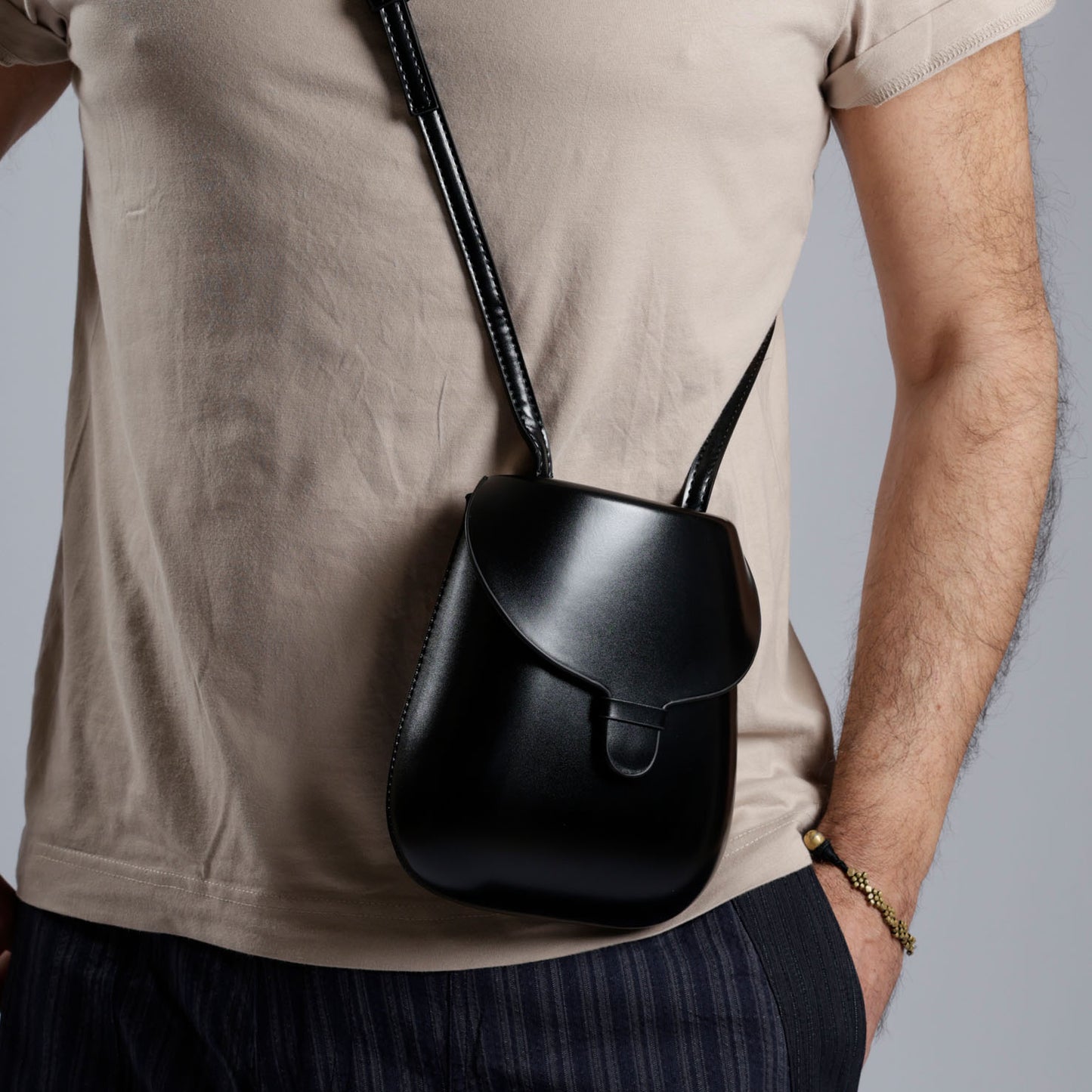 Faux leather cartridge bag