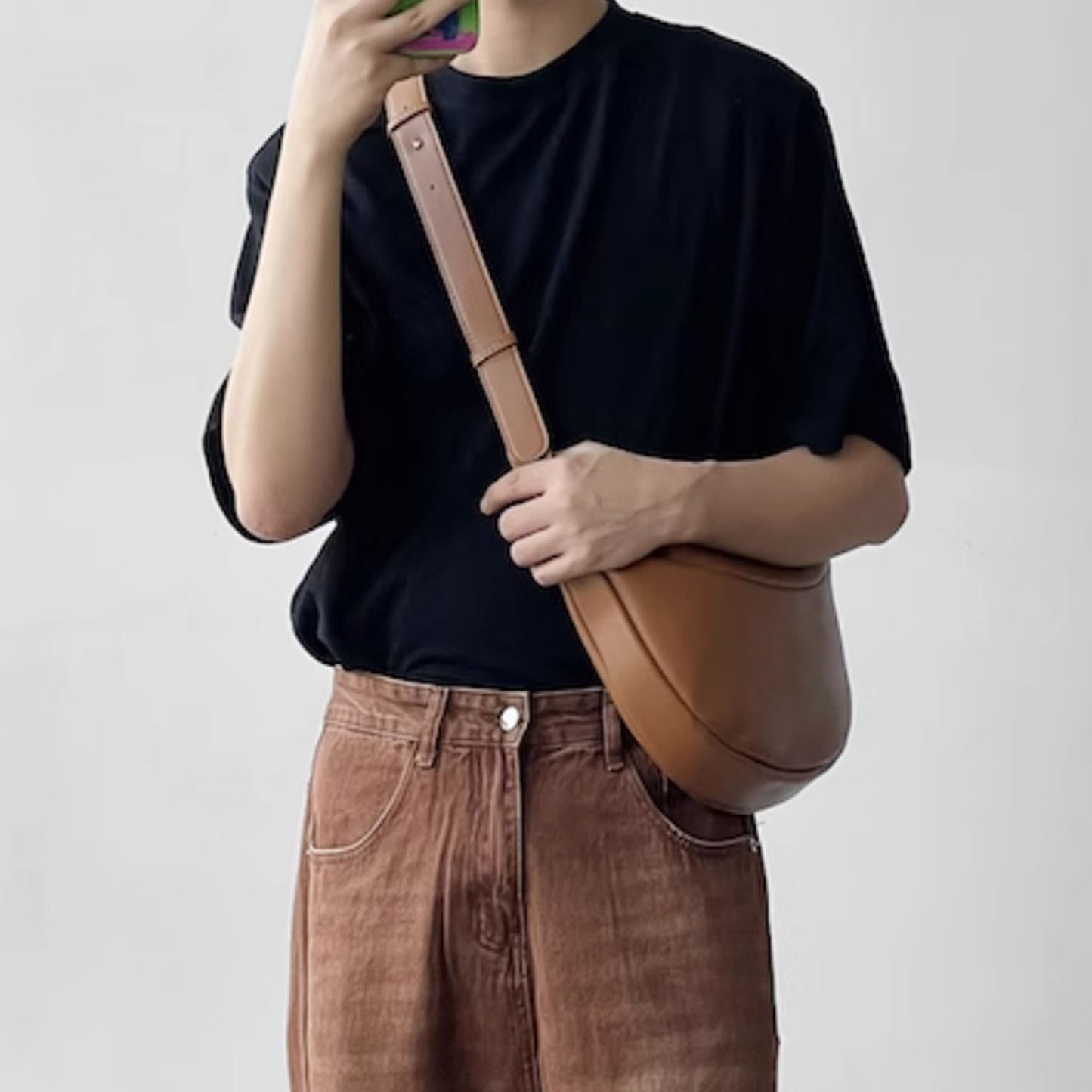 Faux leather crossbody bag