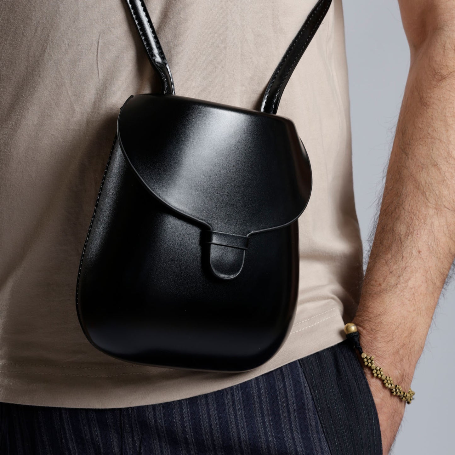 Faux leather cartridge bag