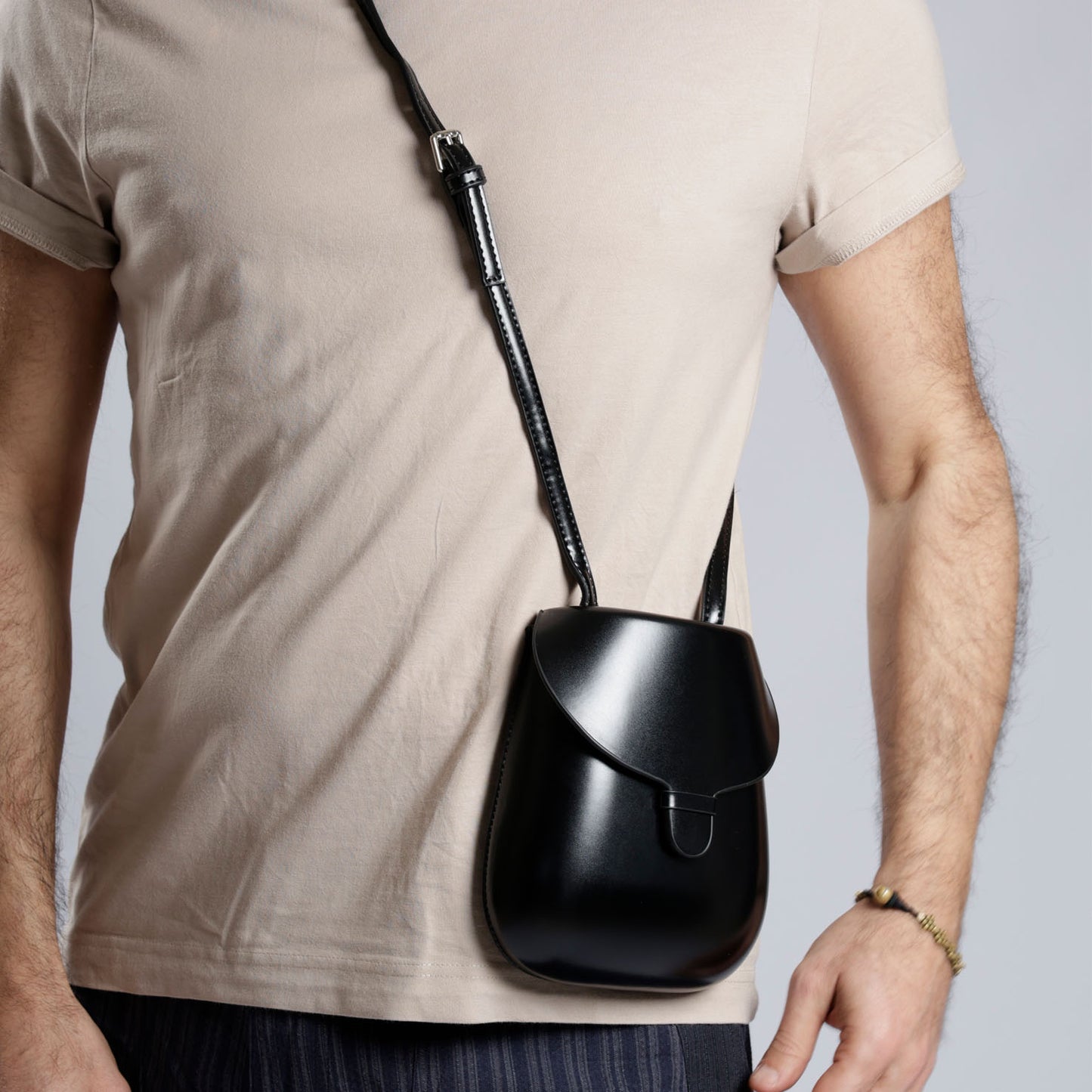 Faux leather cartridge bag