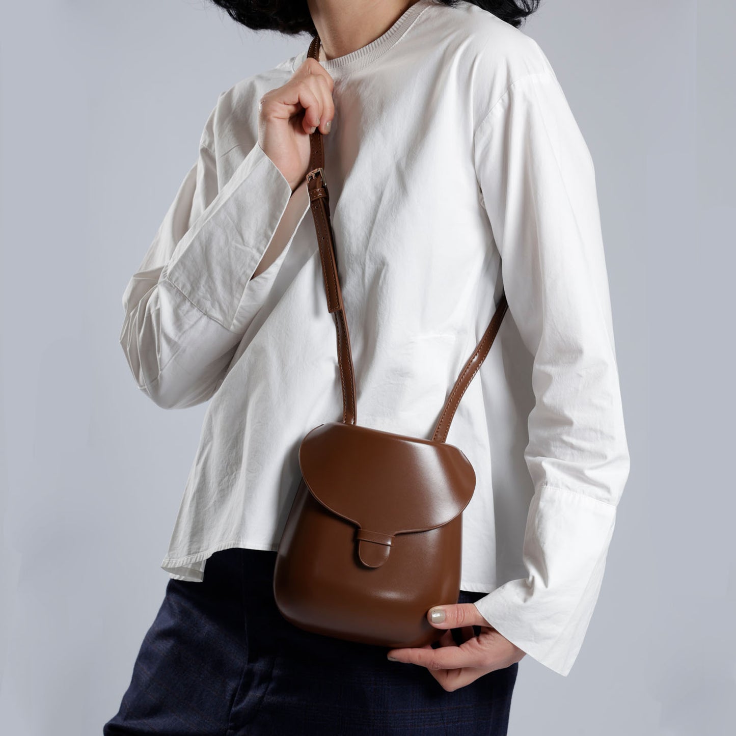 Faux leather cartridge bag