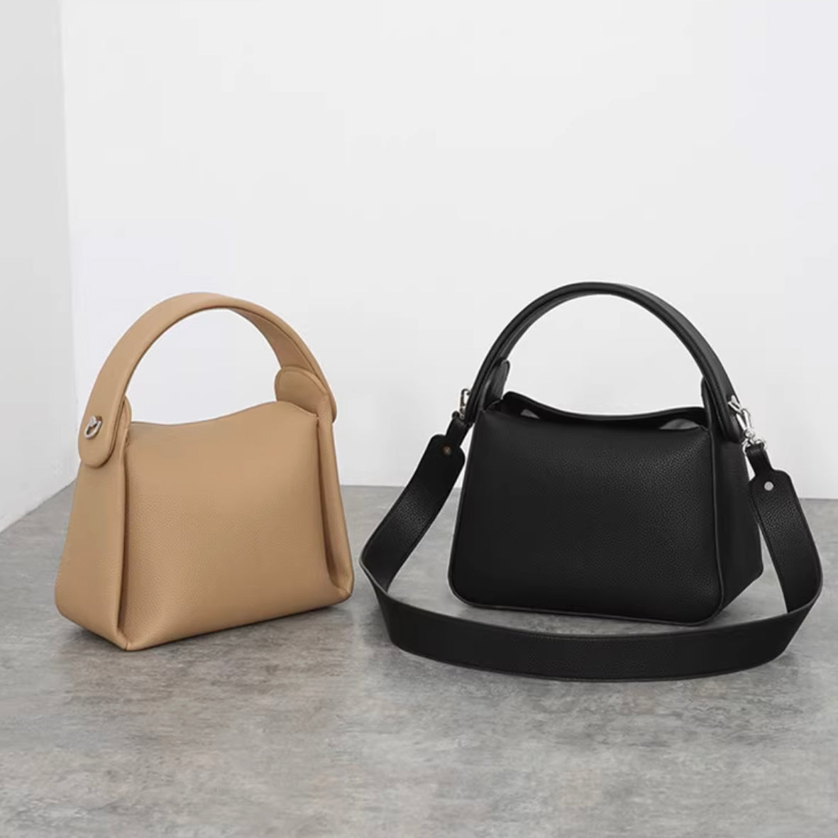 Soft Grain Leather Bag-Handbag to Crossbody