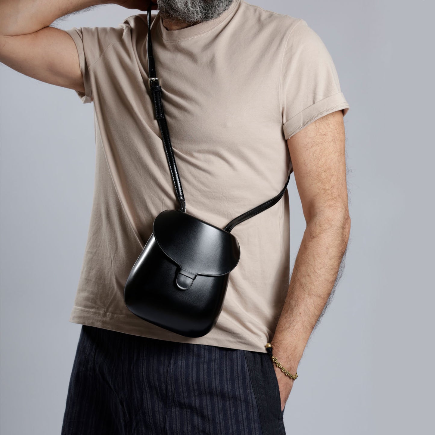 Faux leather cartridge bag