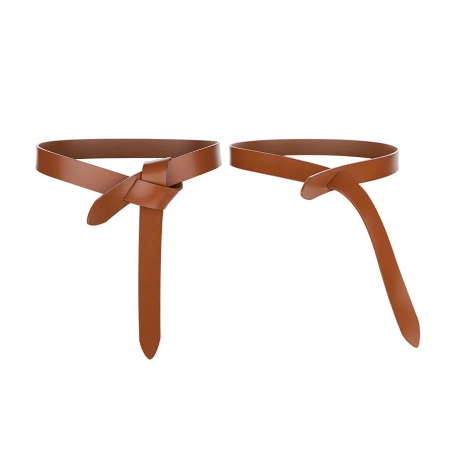 Knotted Faux Leather Waist Belt