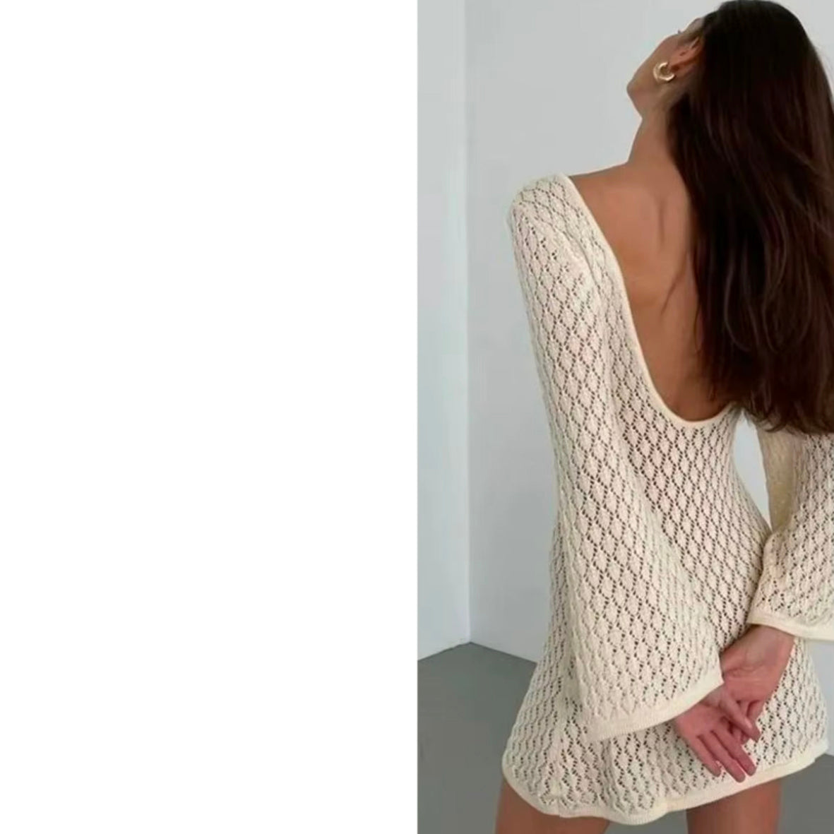 Open-Knit Crochet Mini Dress