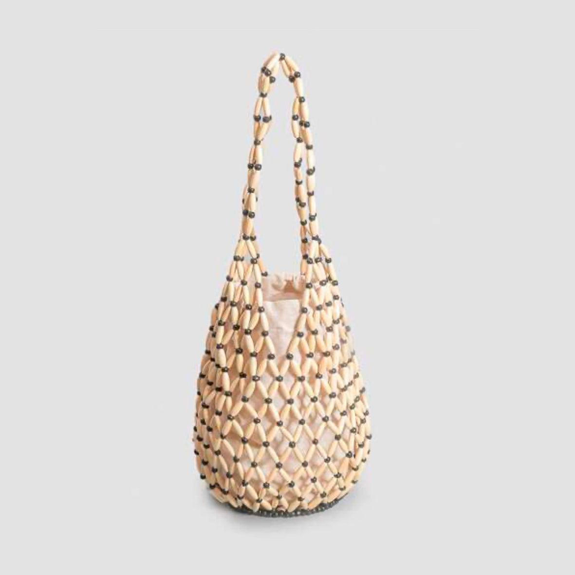 Wooden Beaded Shoulder Bag