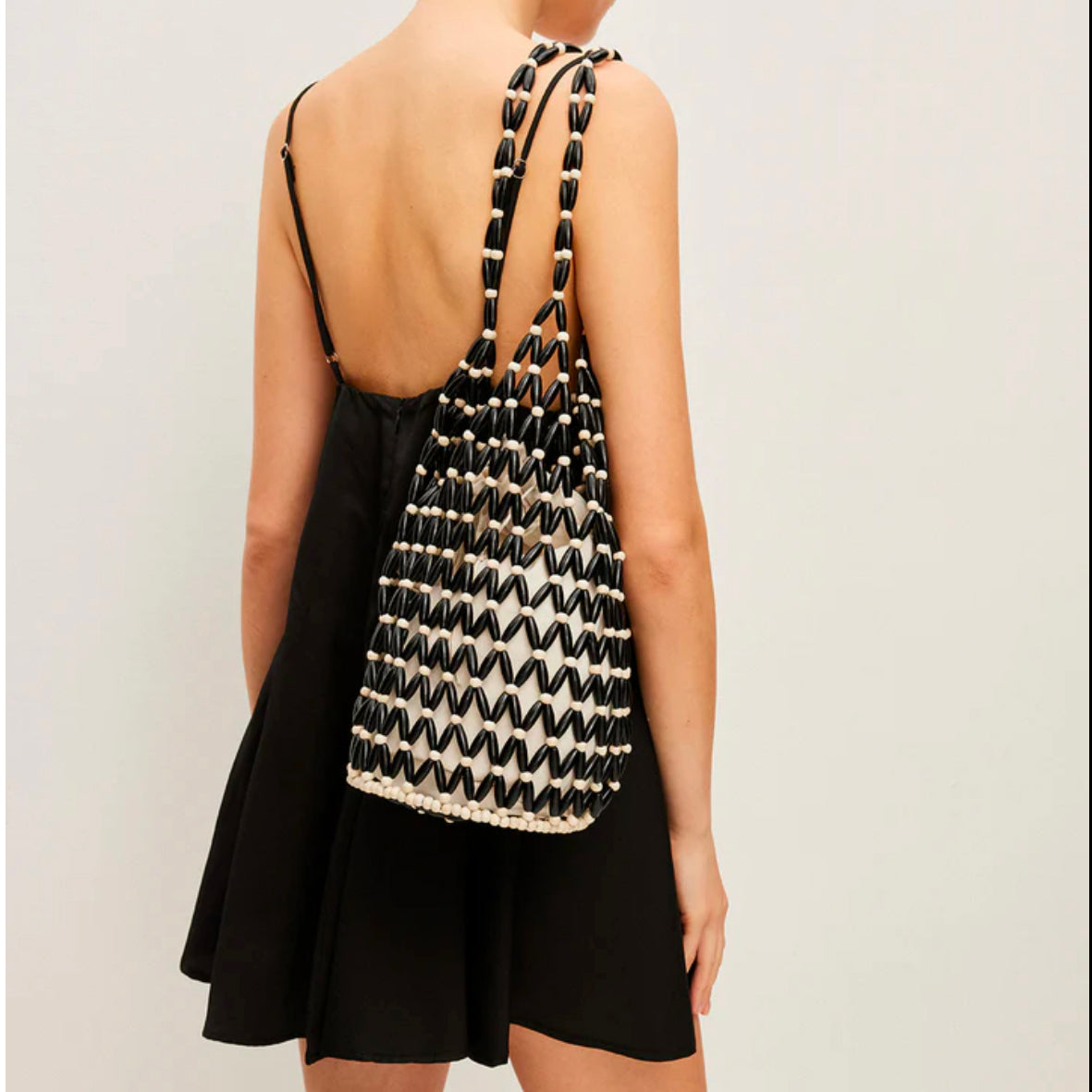 Wooden Beaded Shoulder Bag