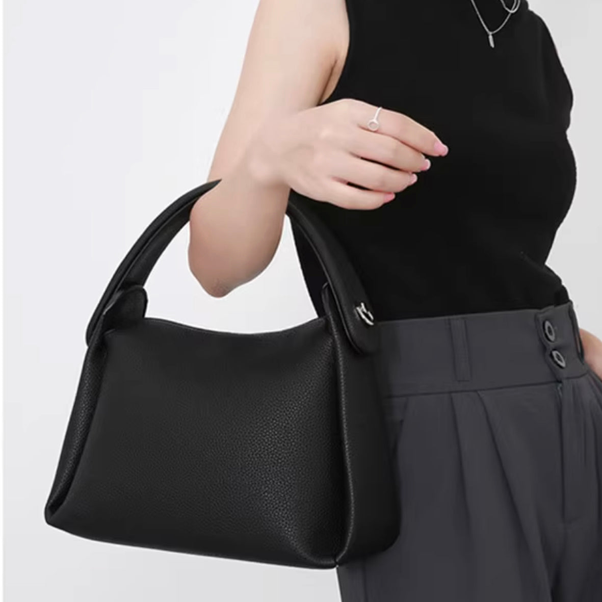 Soft Grain Leather Bag-Handbag to Crossbody