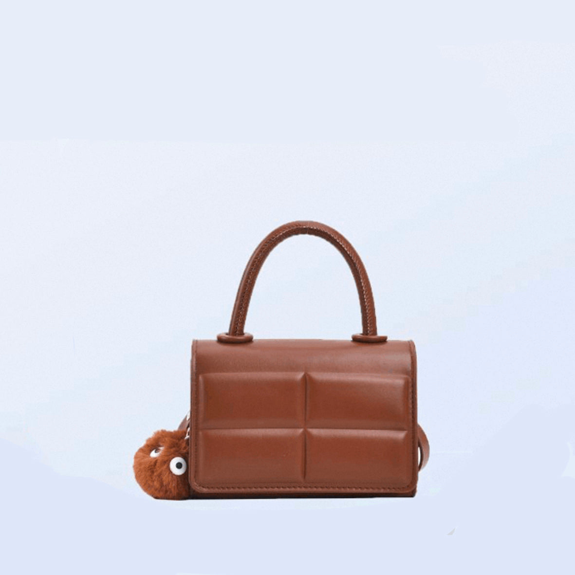 Mini Quilted Top-Handle Crossbody Bag with Charm