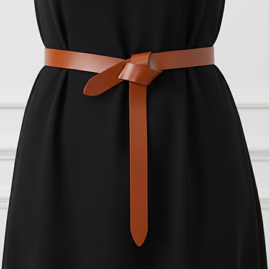 Knotted Faux Leather Waist Belt