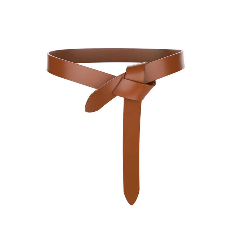 Knotted Faux Leather Waist Belt