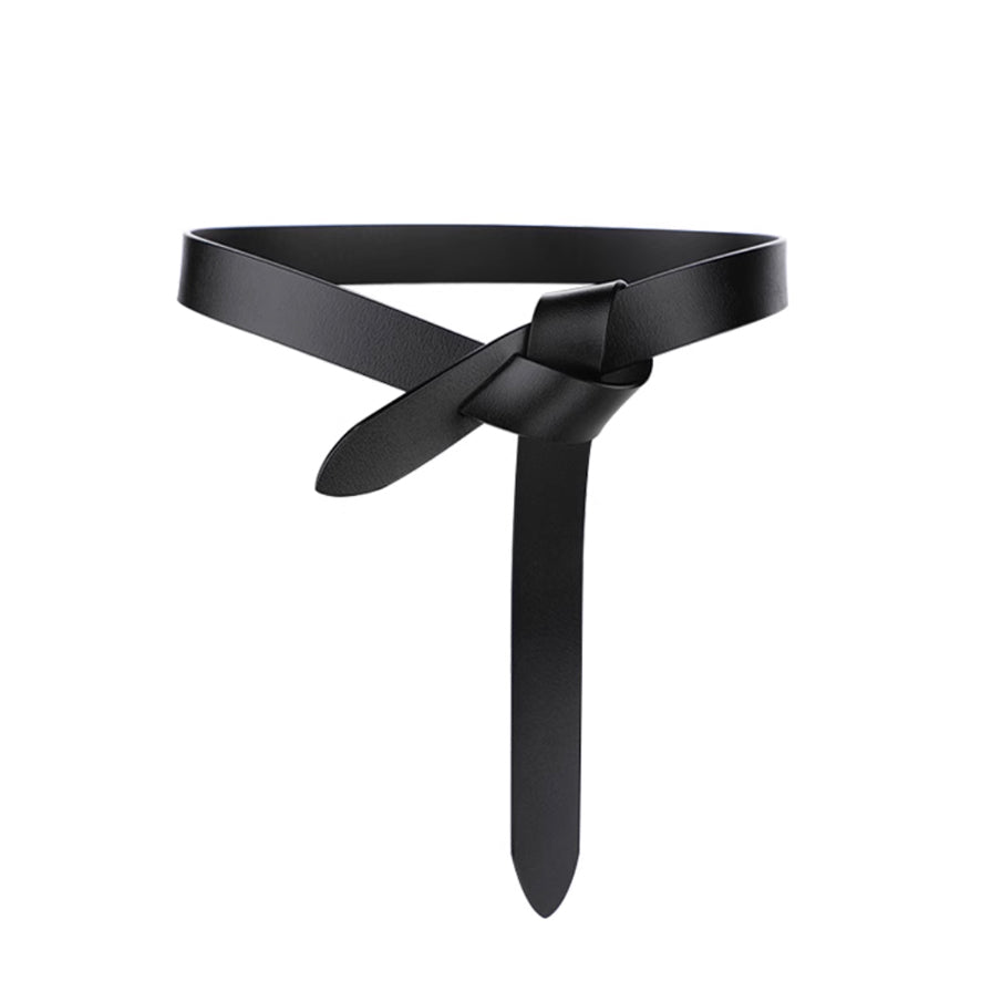 Knotted Faux Leather Waist Belt