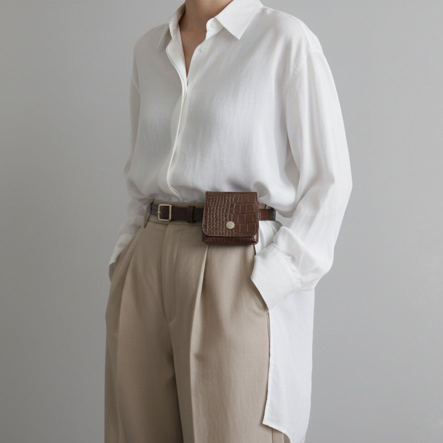 Croc-Embossed Micro Belt Bag