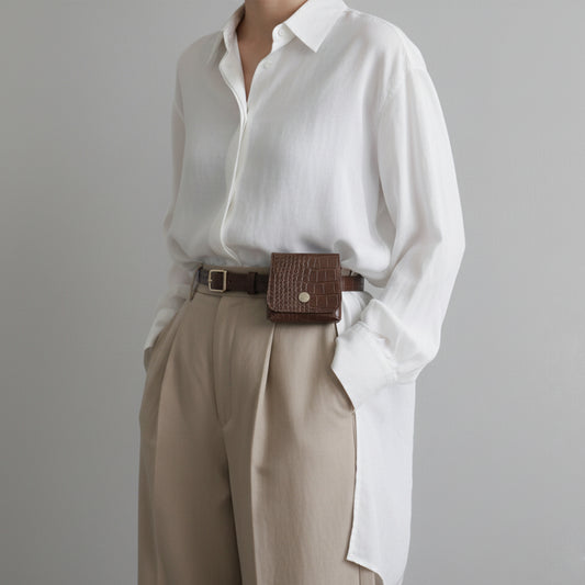 Croc-Embossed Micro Belt Bag