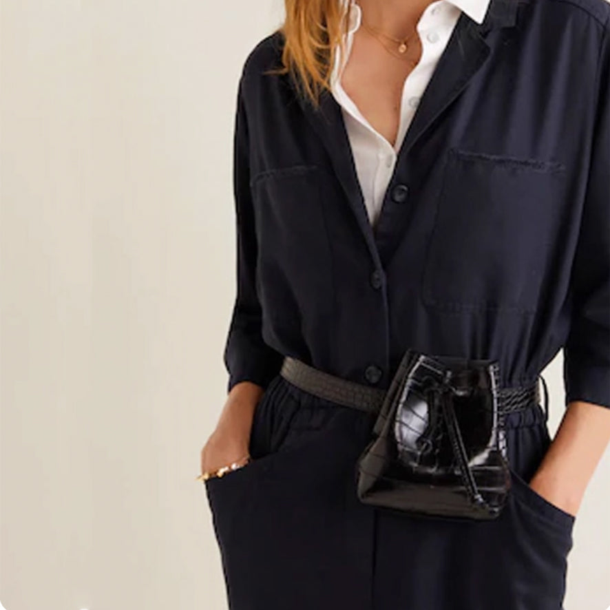 Drawstring Detail Textured belt bag