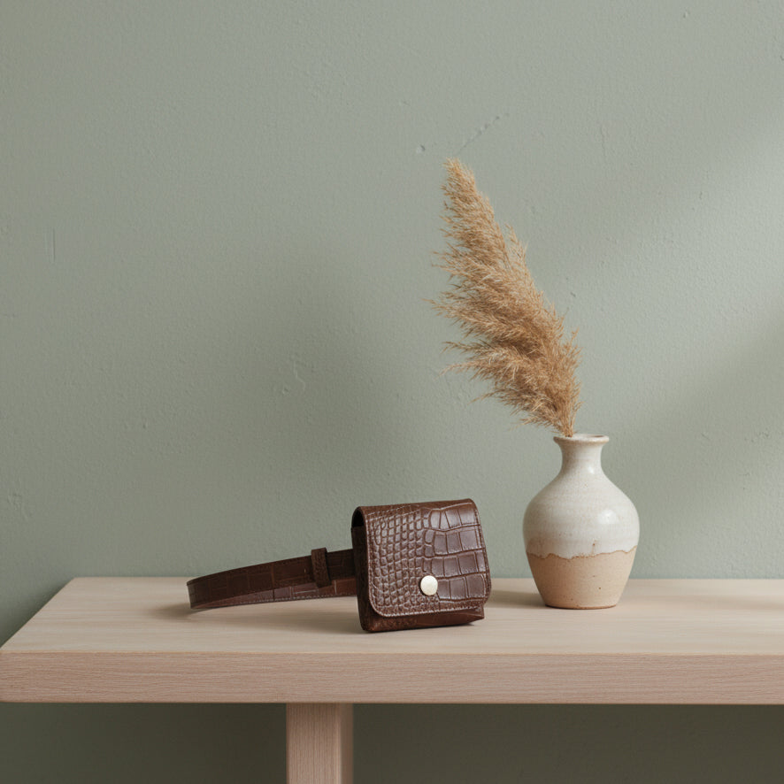 Croc-Embossed Micro Belt Bag