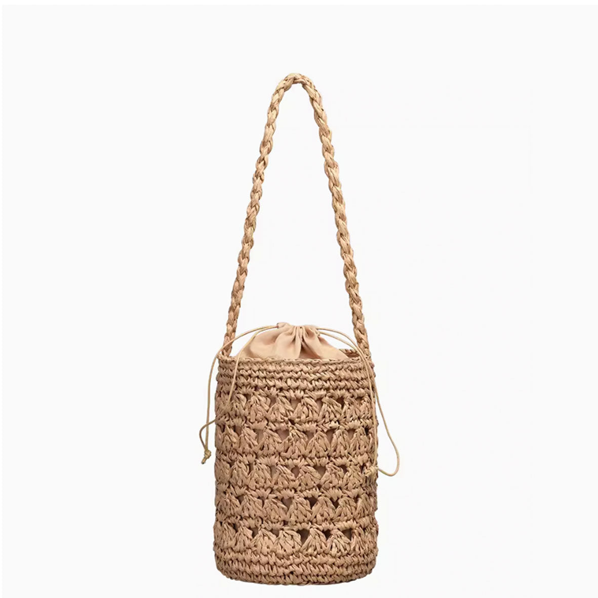 Circular raffia bag